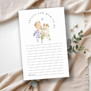 Baby Feet Blue Floral Advice For Mum Baby Shower 