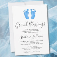 Baby Feet Blue Grandma Baby Shower 