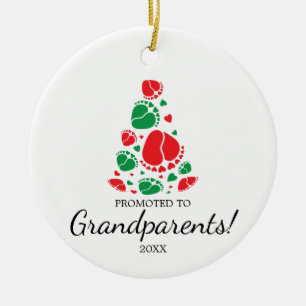 Baby feet forming Christmas tree,first Christmas Ceramic Ornament