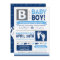 Baby Feet Poster Style Boy Shower Invitation 3