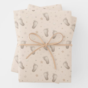 Baby Feet Shower Wrapping Paper Sheet