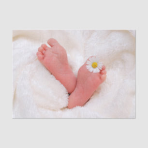 Baby Feet With Daisy Tissue Paper