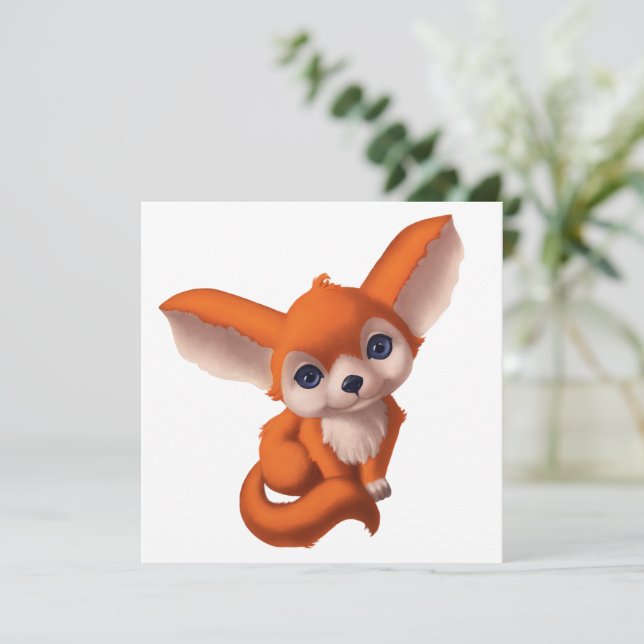 Baby Fennec Fox Holiday Card (Standing Front)