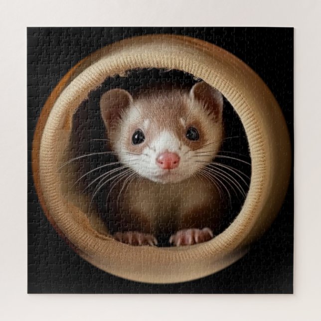 Baby Ferret Face - Cute Ferrets Jigsaw Puzzle (Vertical)