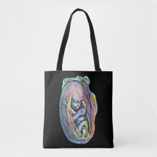 Baby fetus In Womb Abstract Human Anatomy Art Tote Bag