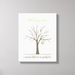 Baby Fingerprint Tree – Green Canvas Print