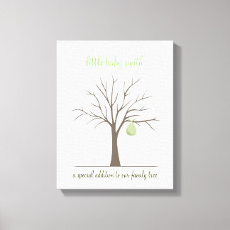 Baby Fingerprint Tree – Green Canvas Print
