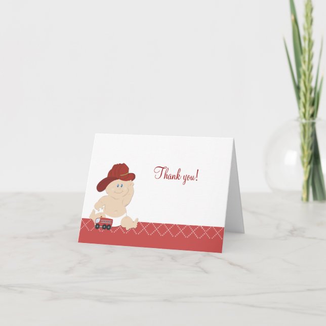 BABY FIRE FIGHTER Folded Thank you notes (Front)