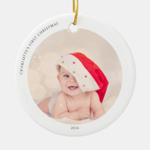 Baby First Christmas 2 Photos Ceramic Ornament