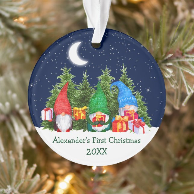 Baby First Christmas Aquarelle Gnomes Arbres (Arbre)