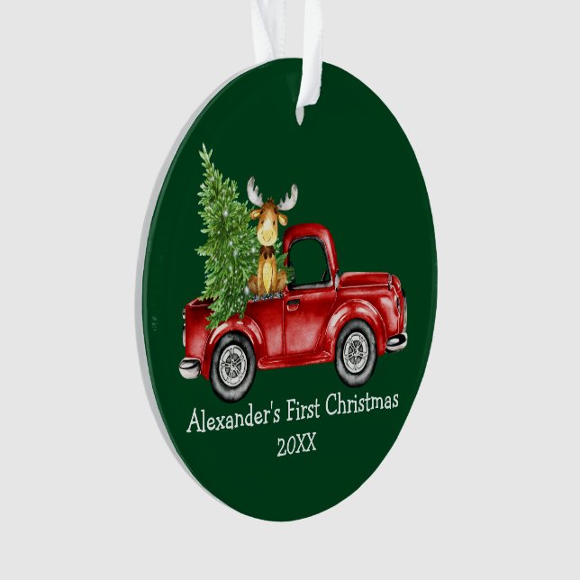 Baby First Christmas Camion Moose PHOTO RETOUR Ver (devant)