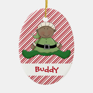 Baby First Christmas Elf Suit Ceramic Ornament