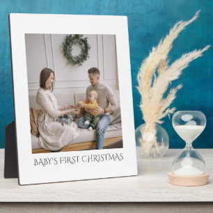 Baby First Christmas Family Photo  Plaque