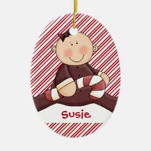 Baby First Christmas Girl Ceramic Ornament