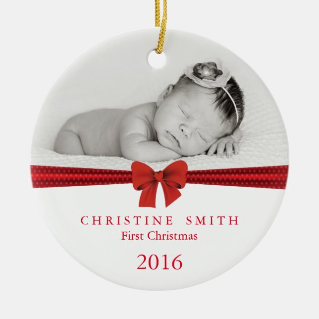 Baby First Christmas ornament customizable (Front)
