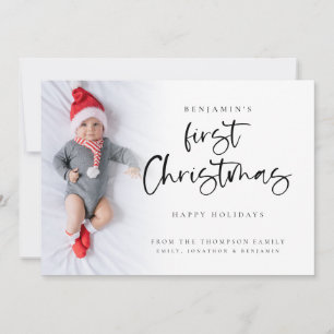Baby First Christmas Photo 2026 Calendar Holiday Card