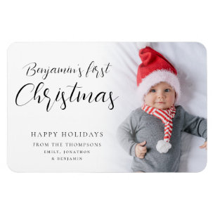 Baby First Christmas Photo Calligraphy Custom Magn Magnet