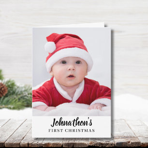 Baby First Christmas Photo Folded Holiday Card