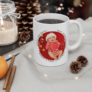 Baby First Christmas Photo Grandma Holiday Coffee Mug
