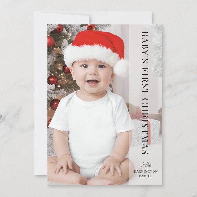 Baby First Christmas Photo  Holiday Card (Front)