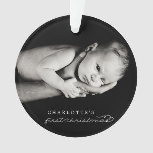 Baby First Christmas Snowflakes Photo Ornament