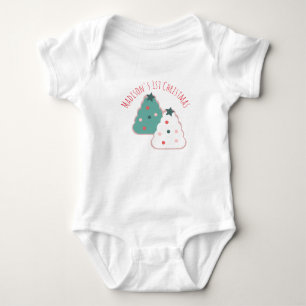 Baby First Christmas Tree Cookies Holiday Festive Bodysuit