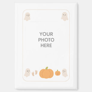 Baby First Halloween Ghost Pumpkin Fridge Photo Magnet
