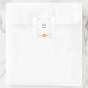 Baby First Halloween Photo Frame Ghost Pumpkin Square Sticker