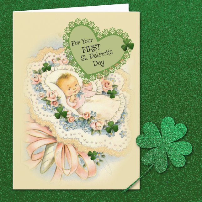 Baby First St. Patrick's Day Card Vintage (Creator Uploaded)