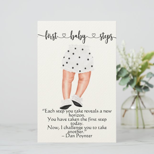 Baby First Steps Quotes Stationery (Standing Front)