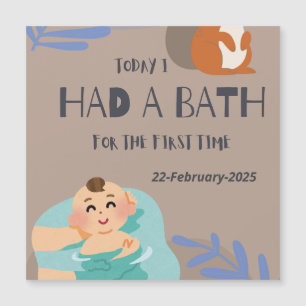 Baby first time bath