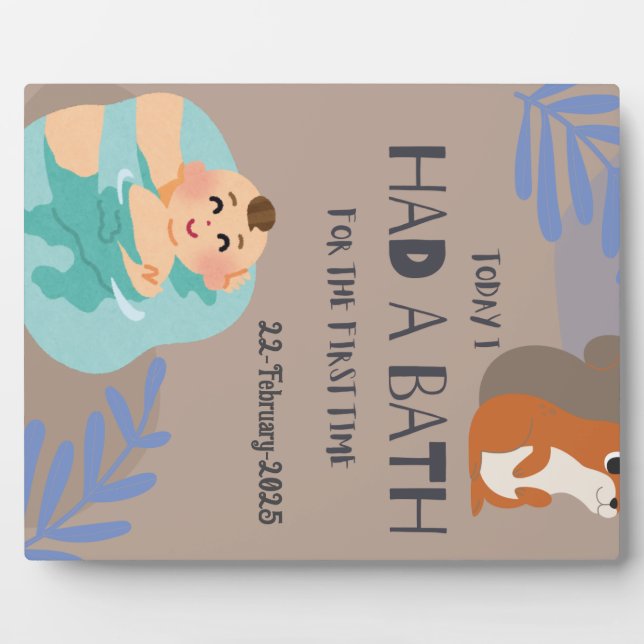 Baby first time bath plaque (Front)