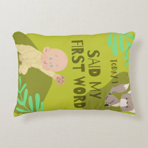Baby first words  accent pillow