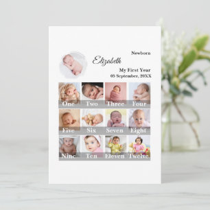 Baby First Year 12 Month Photo Collage  Milestone