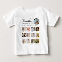 Baby First Year 12 Months Photo Collage Modern