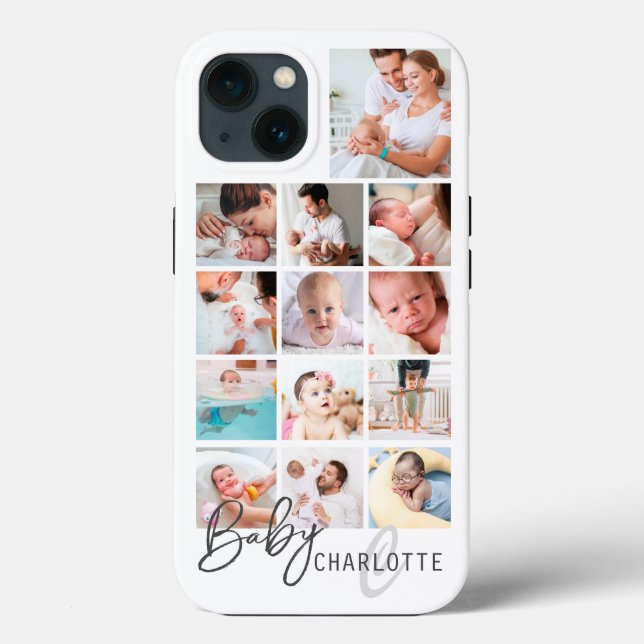Baby First Year Personalized Family Photo Collage Case-Mate iPhone Case (Back)