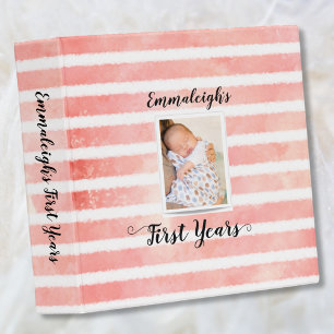 Baby First Years   Cute Pink Flamingo Stripes Binder