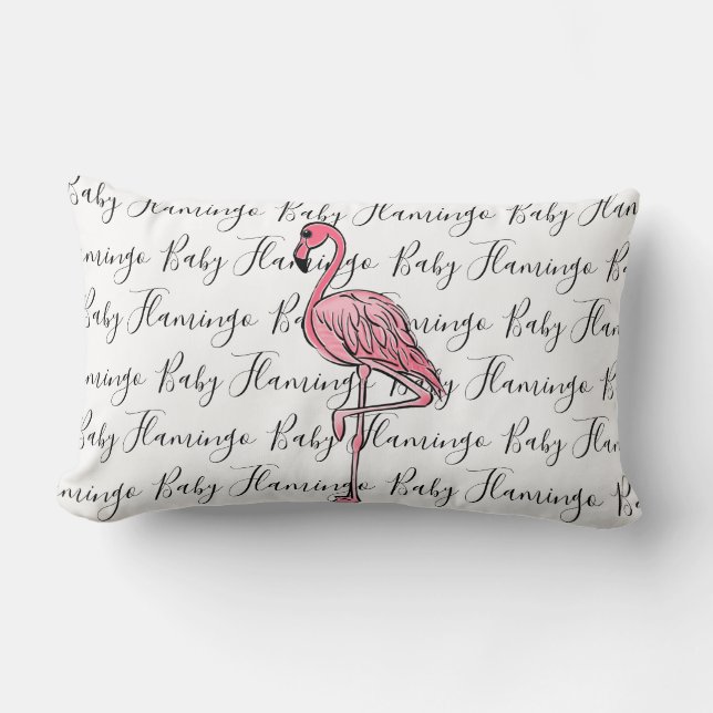 Baby Flamingo | pink flamingo   Lumbar Pillow (Front)