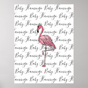 Baby Flamingo pink flamingo Poster