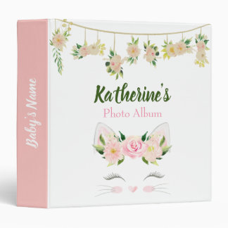 Baby Floral Cat Kitten Kitty Photo Album Binder
