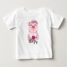 Baby Floral Pig Shirt