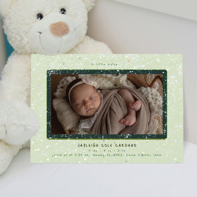 Baby Flurry | Horizontal Birth Announcement (Creator Uploaded)