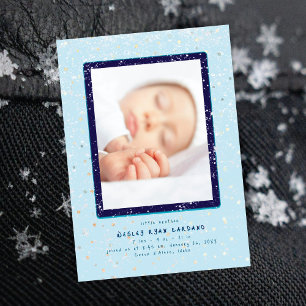 Baby Flurry Vertical Birth Announcement