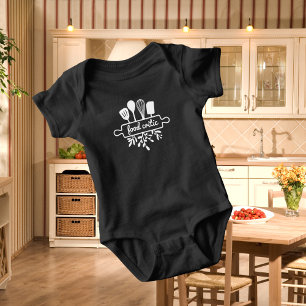 Baby Food Critic Kitchen Utensil and Greenery Bodysuit