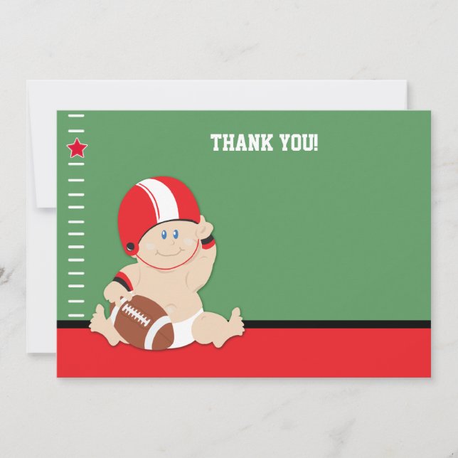 Baby Football Player (Red/Black) Flat Thank you (Front)