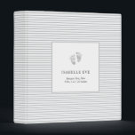 Baby Footprint Grey Stripes Binder Book<br><div class="desc">Baby Footprint Grey Stripes Binder Book</div>