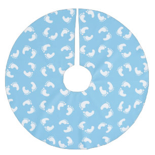 Baby Footprints, Babies Foot, Footsteps, Blue, Boy Brushed Polyester Tree Skirt