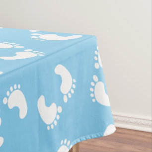 Baby Footprints, Babies Foot, Footsteps, Blue, Boy Tablecloth
