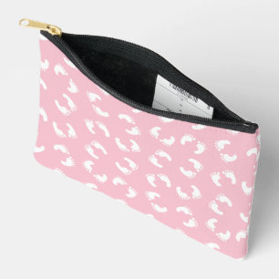 Baby Footprints, Babies Foot, Footsteps, Pink Girl Accessory Pouch
