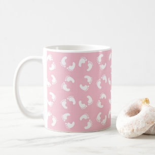 Baby Footprints, Babies Foot, Footsteps, Pink Girl Coffee Mug